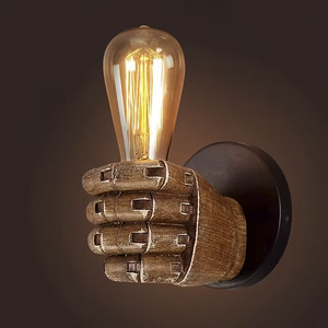 Applique murale en résine de style industriel rétro, poing gauche et droit, <span class=keywords><strong>design</strong></span> E26, lumière décorative pour la maison, bar, café, hôtel - Product Image 2