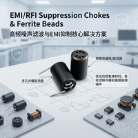 Perles de ferrite THT à 6 trous pour la suppression des interférences électromagnétiques, avec différents tours, noyau de bobine, filtre d'inductance de puissance, bobine d'inductance, matériau NiZn