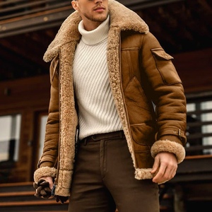 Chaqueta de Piel Sintética con Cuello Vuelto Nueva, Abrigo de <span class=keywords><strong>Hombre</strong></span> Sehe Fashion - Product Image 2