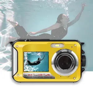 Máy ảnh kỹ thuật số dưới nước Full HD Máy ảnh hành động Màn hình kép Máy Quay Video camera selfie