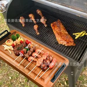 Qingxin Wooden Serving <b>Tray</b> Rectangular With Handles For <b>BBQ</b> Steak Pizza Party Food Display - Product Image 2