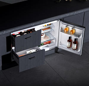 Nouveau prix d'usine, mini réfrigérateur-congélateur domestique 196L, réfrigérateur en plastique intégré, tiroir sous le comptoir, mini bar - Product Image 1