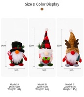 Gnome de Noël festif en peluche avec chapeau écossais, figurine de vieil homme de la forêt Rudolph avec bois de cerf, ornements nains pour la décoration de Noël à la maison et les fêtes