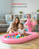Tapis aquatiques pour tout-petits de 1 à 3 ans, jouet éléphant rose |   Piscine gonflable avec arroseur et tapis de jeu aquatique extérieur pour enfants