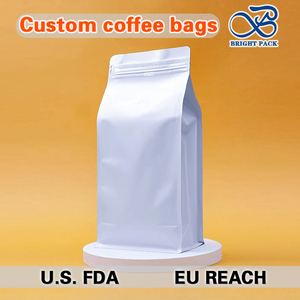 Bolsa <span class=keywords><strong>de</strong></span> Fondo Cuadrado <span class=keywords><strong>de</strong></span> 12 oz/500 g, <span class=keywords><strong>Precio</strong></span> <span class=keywords><strong>de</strong></span> Fábrica, Impresión <span class=keywords><strong>por</strong></span> Grabado, Logotipo Personalizado, Grado Alimenticio, para Café en Polvo, con Válvula Unidireccional y Cierre - Product Image 1