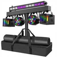 Système d'éclairage DJ LED professionnel PKnight 5-en-1 à intensité variable, DMX512, télécommande IR, panneau de contrôle, indice de protection IP65, lumières de scène RGBW/UV