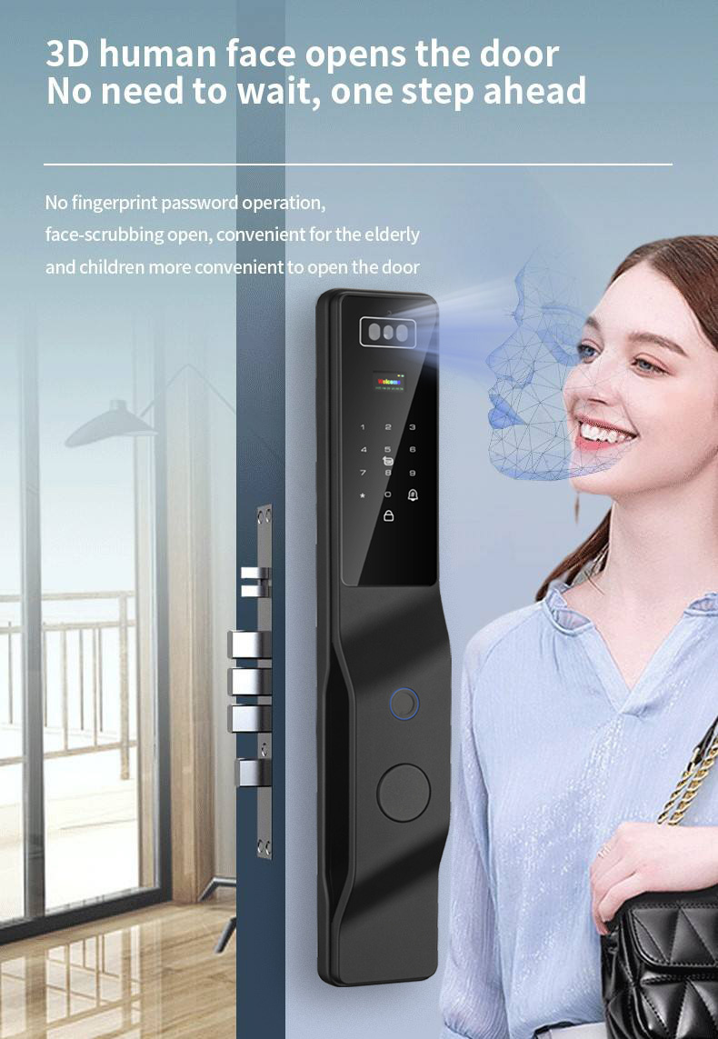 TYSH Biometric 3d Face Recognition Fingerprint Smart Lock Ai Tuya Wifi Card Digital Lock Video Intercom Smart Door Lock · image 5