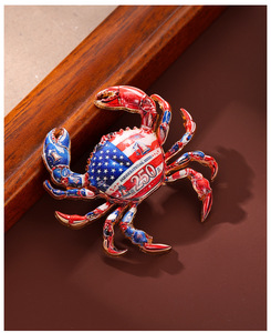 Nuevo Broche de Diamantes de Imitación Exquisito, <span class=keywords><strong>Pin</strong></span> Esmaltado con Corona de Rosas <span class=keywords><strong>y</strong></span> Águila de EE. UU., Souvenir del 250 Aniversario - Product Image 4
