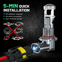 Objectif de projecteur LED miniature HYNBYZJ 90W, objectif de phare LED miniature 12000LM, lumières de voiture 6500k, objectif de projecteur LED BI pour phares de voiture