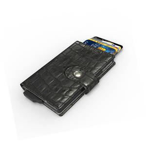 Cartera Corta con Diseño de Cocodrilo CardHoda, Bloqueo RFID, Tarjetero Unisex, Cierre Plegable Minimalista - Product Image 6