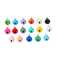 Clochettes en métal colorées de 14 mm, petites clochettes artisanales pour la fabrication de bijoux DIY, décoration de Noël, breloques pour collier d'animal, en vrac, sans plomb