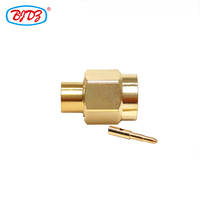 Precio de fábrica chapado en oro 50 Ohm SMA macho enchufe MACHO para RG405 SS405 RG402 SS402 RG141 Cable RF coaxial conectores coaxiales en Stock