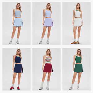 Ensemble de tenue de tennis pour femme 2026 : débardeur court rembourré et jupe taille haute anti-transparence, tailles S à 3XL, idéal pour le pickleball et le golf - Product Image 3