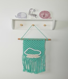 Acchiappasogni Bohémien con Fiori Intrecciati e Nuvole Arcobaleno, Decorazione Murale per Camerette, Design Scenico Fluttuante, Confezione Multi-pezzo - Product Image 4