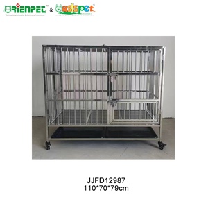 ORIENPET & OASISPET <span class=keywords><strong>Cage</strong></span> pour chien pliable S.S. avec porte d'alimentation Vente en gros de supports à fond plat Stocks prêts JJFD12987 <span class=keywords><strong>Cage</strong></span> pour animaux de compagnie Produit - Product Image 2