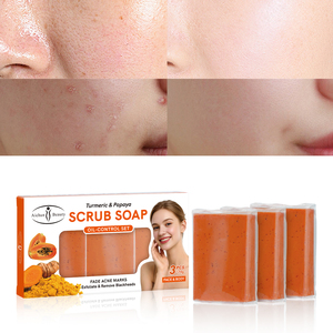 Natural <strong>Soap</strong> <strong>Set</strong> Organic Turmeric &amp; Papaya Scrub <strong>Soap</strong> Oil-Control <strong>Set</strong> Fade Acne Marks Refine Pores Natural <strong>Soap</strong> Bars Gift Box - Product Image 5