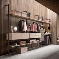 Armoire de plain-pied en bois sur mesure avec étagères en bois Boîtes de rangement réglables Mobilier moderne design à assembler portable