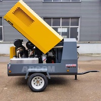 Compresseur d'air mobile diesel certifié EPA 5m3 APCOM Compresor 8 7 bar DEUTZ Kubota Engine 7bar Cummins 185cfm 185 Cfm 8bar
