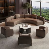 Luxuriöses Halbkreisförmiges Öko-Tech Ledersofa mit Schwammfüllung und Beweglichem Design für Schönheitssalon Geschäftshotel Lobby Ferienhaus