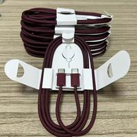 Câble tressé USB-C vers USB-C 1M 60W Rouge Vin, Cordon de Charge Rapide pour iPhone 15 16 17 18, Téléphone Portable et Tablette