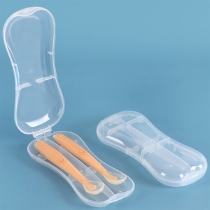 Boîte de rangement pour cuillères d'alimentation en silicone pour bébés SUNSHING, ensemble de couverts de voyage, étui pour cuillère et fourchette, OEM ODM, étui de transport pour ustensiles de bébé - Product Image 2