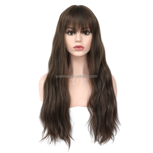 UMS Hot Sale Micro Krulhaarpruik Synthetische Vezel Geen Kant Volledig Machine Gemaakt Dubbele Weft Lichtgewicht Dagelijkse Pruik - Product Image 5