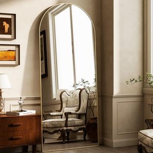 Miroir de décoration simple et moderne pour salon 64 x 21 pouces, miroir de pleine longueur cintré, autoportant, à poser ou à suspendre - Product Image 2