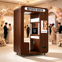 Photomaton modulaire en bois, structure portable, emballage plat, montage facile, impression instantanée, faible coût de transport