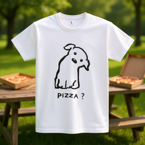 Camiseta Pizza Time blanca, ropa informal unisex - Product Image 3