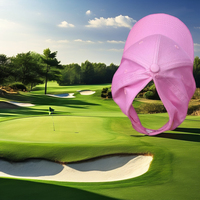 Casquette de golf unisexe à fixation magnétique pour queue de cheval, séchage rapide, protection solaire, ajustable, en toile, pour activités de plein air, 5 panneaux
