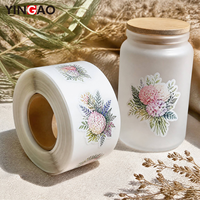Autocollant personnalisé en vinyle de qualité professionnelle, résistant à l'eau, à la chaleur et aux UV, pour tout design de logo, idéal pour l'emballage des pots en verre de bougies