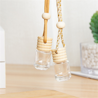 Diffuseur de parfum pour voiture suspendu en verre cylindrique de 8 ml, flacon en verre avec logo personnalisé imprimé, flacons en verre avec bouchon à vis