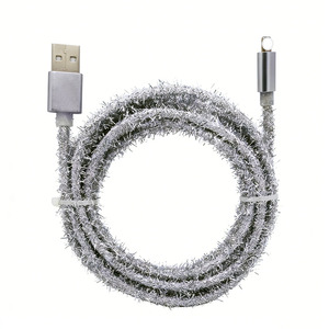 <span class=keywords><strong>Cable</strong></span> <span class=keywords><strong>de</strong></span> Carga Rápida y Transmisión <span class=keywords><strong>de</strong></span> Datos <span class=keywords><strong>de</strong></span> 20W, 1M, con Personalización BWVV, Hilo <span class=keywords><strong>de</strong></span> Lana Plateado - Product Image 1