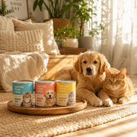 Étiquettes personnalisées pour boîtes de conserve d'aliments pour animaux de compagnie, autocollantes, imperméables, résistantes à l'usure, en vinyle découpé à la forme, pour boîtes de conserve d'aliments pour animaux de compagnie