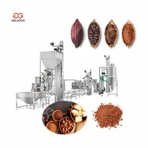 Automatic Machine Poudre De Cacao En Chocolat Roasting Grinding Cocoa Powder Processing Machine Cacao Butter Making Machine