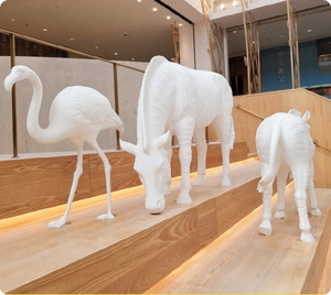 耐候性グラスファイバー樹脂製動物彫刻 象と野生動物モデル 屋内外で使用可能 カスタマイズ可能 - Product Image 5