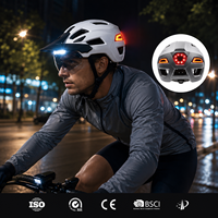 Casco de Ciclismo Ligero para Adultos, Certificado CE, Lente Magnética, Transpirable, LED Recargable, Casco de Seguridad para Bicicleta de Montaña