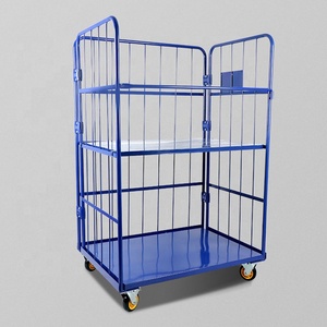 Lồng Lưu Trữ Kim Loại Với Bánh Xe Chồn Dây Lưới Lồng Gấp Xe Lăn An Ninh CuộN Container - Product Image 6