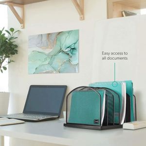 Organizador de Archivos de Escritorio Personalizado al Por Mayor al Precio Más Bajo, con 6 Compartimentos Verticales de Malla para Clasificar y Guardar Documentos - Product Image 4