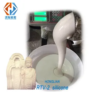Silicone blanc rtv2 faire moule de bouddha en plâtre pas de silicium liquide huileux prix de gros usine de Dongguan Hong Lian