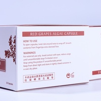 Boîte d'emballage personnalisée pour masque réparateur aux algues et raisins rouges avec estampage à chaud, revêtement UV et finition blanche premium, idéale pour le branding des soins de la peau