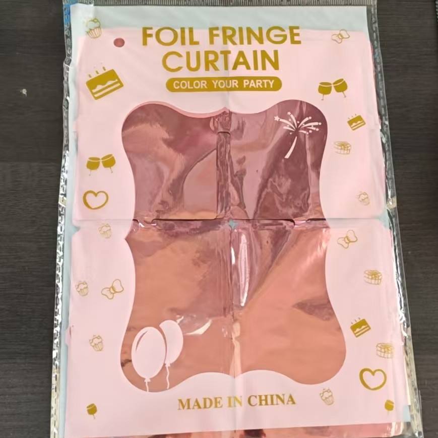 Grand rideau de pluie carré en or rose 1*2m