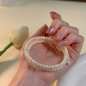 สร้อยข้อมือไข่มุกน้ำจืดขนาดเล็ก 3-4 มม. หลายชั้น ประกายออโรร่า สวยงาม หรูหรา ของขวัญวันเกิด - Product Image 3