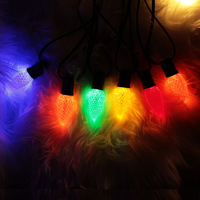 Ampoules LED C9 multicolores rouges et blancs chauds pour décorations de Noël, patio, bistrot, café, mariage et fêtes