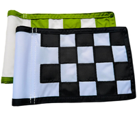 Drapeaux de putting en fibre de verre pour la pratique du golf, portables, design monobloc, double face à carreaux, pour la cour