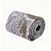 Kain PoplinGolden African Wax Cloth Katun Burgundy dengan Garis Emas dan Motif Bunga Lingkaran, Tekstil Ankara, Pasokan Grosir untuk Toko Jahit