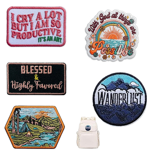 Nhà sản xuất thiết kế nhiệt Báo Chí 3D Puff vải may trên các bản vá lỗi phù hiệu tùy chỉnh thực hiện thêu logo thương hiệu Sticker thêu sắt trên - Product Image 3