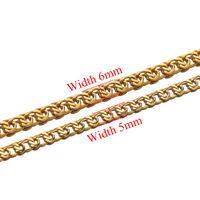 Chaînes croisées ultra-fines nouées en acier inoxydable plaqué sous vide de 18 carats de 6mm et 5mm de large pour accessoires de bijoux de bracelet