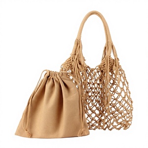New Trendy Women's Open PU Tassel Shoulder Woven <b>Bag</b> Handmade <b>Net</b> Beach Holiday Spring Tanjing - Product Image 1
