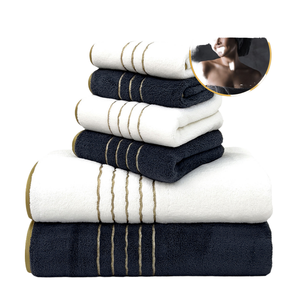 Juego de 6 Toallas de Baño de Microfibra Refinada con Diseño Deportivo, Toallas Faciales de Felpa Coral, Súper Absorbentes, Suaves, para Uso Doméstico, Venta al Por Mayor - Product Image 1